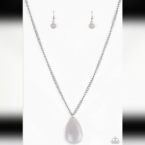 Paparazzi Silver Teardrop Necklace Set So Pop You Lar Silver Chain Fashion Jewel